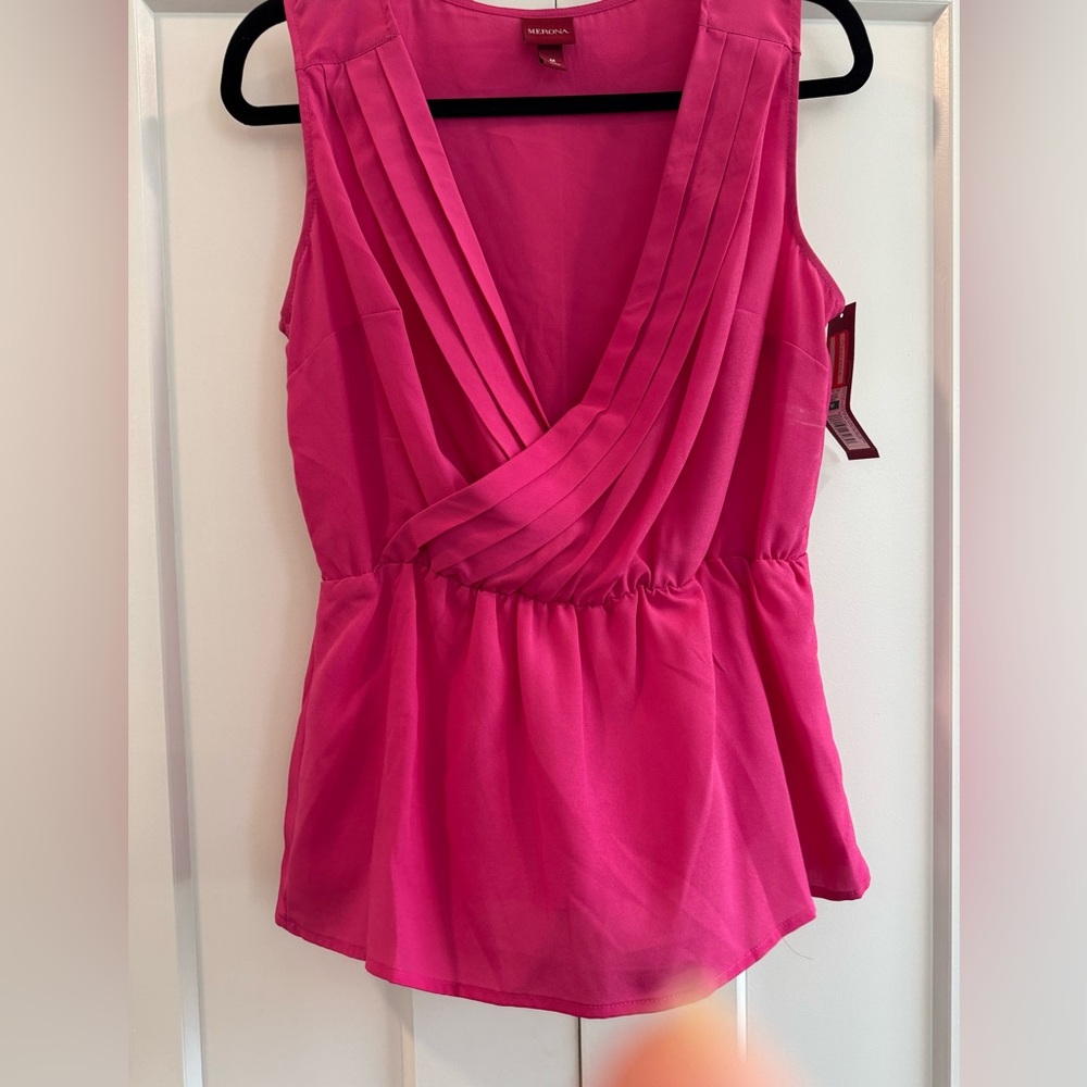 Merona Pink peplum Blouse